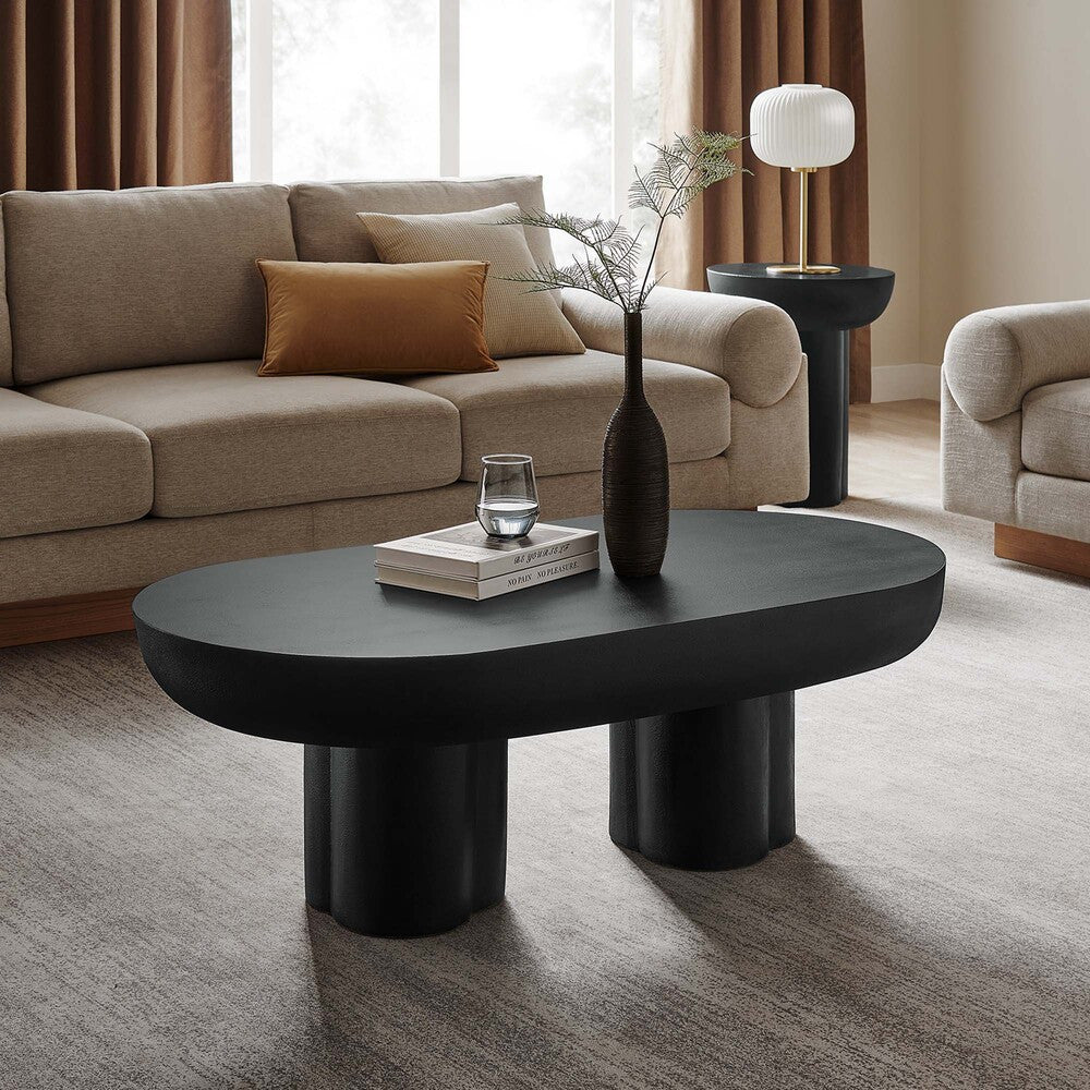 EEI-6763 Caspian Oval Concrete Coffee Table by Modway