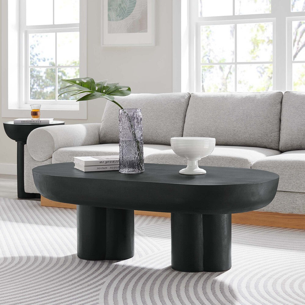 EEI-6763 Caspian Oval Concrete Coffee Table by Modway