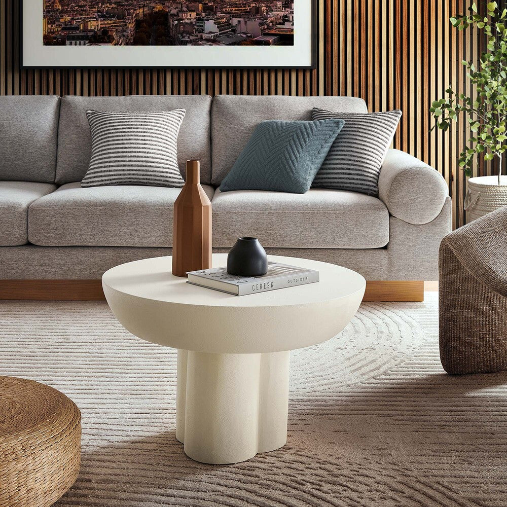EEI-6760 Caspian Round Concrete Coffee Table by Modway