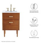 EEI-5082-NAT Cassia 24" Teak Wood Bathroom Vanity Cabinet (Sink Basin Not Included) by Modway