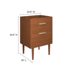 EEI-5082-NAT Cassia 24" Teak Wood Bathroom Vanity Cabinet (Sink Basin Not Included) by Modway