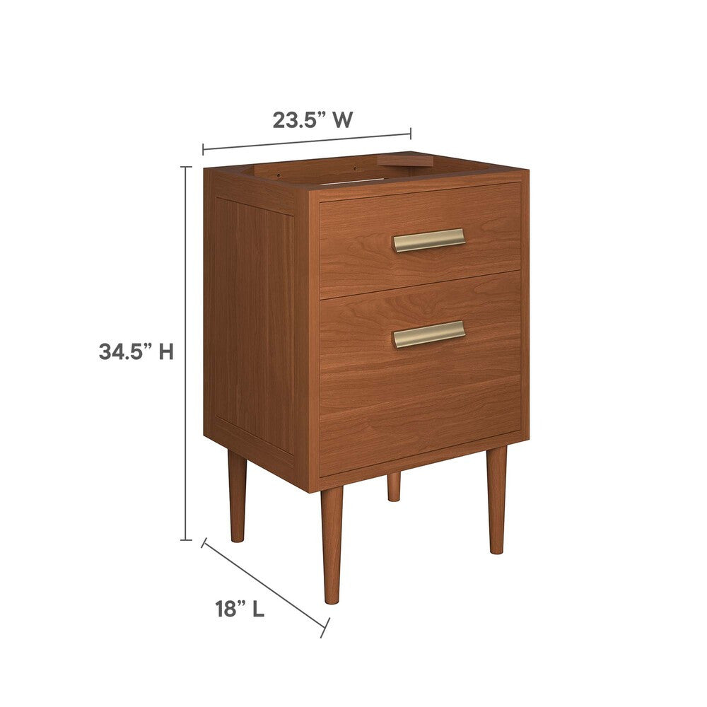 EEI-5082-NAT Cassia 24" Teak Wood Bathroom Vanity Cabinet (Sink Basin Not Included) by Modway