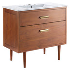 Modway EEI-5109-NAT-WHI Cassia 36" Bathroom Vanity Natural White