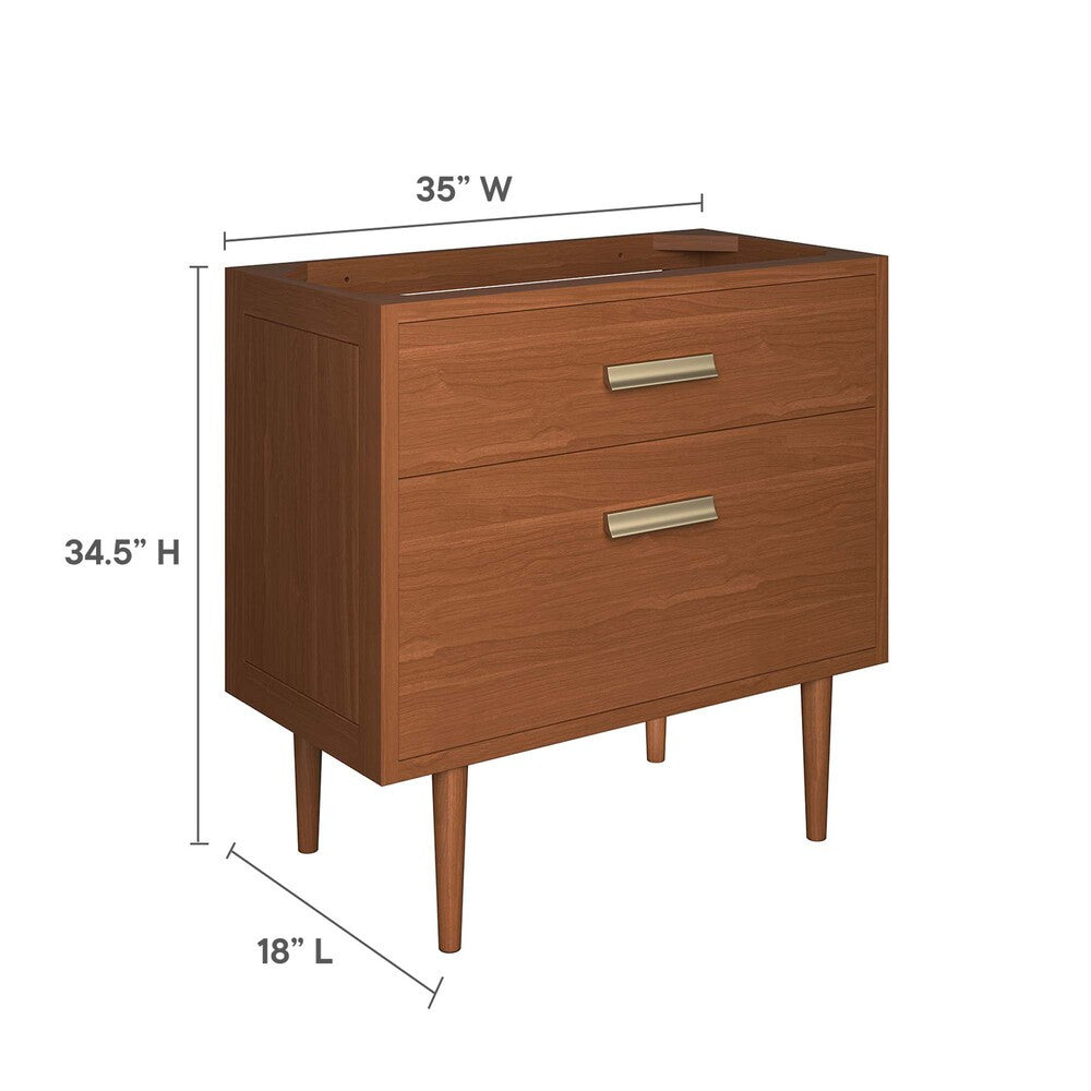 EEI-5083-NAT Cassia 36" Teak Wood Bathroom Vanity Cabinet (Sink Basin Not Included) by Modway