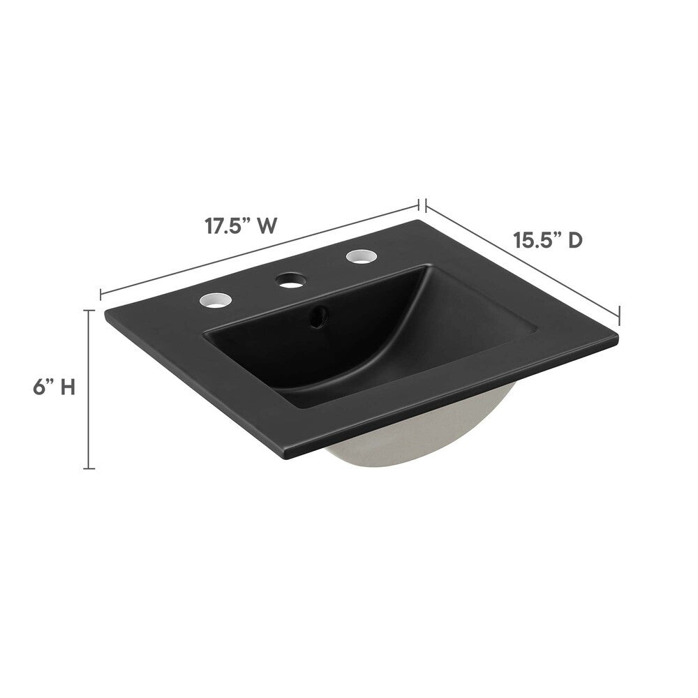 EEI-5068-BLK Cayman 18" Bathroom Sink by Modway