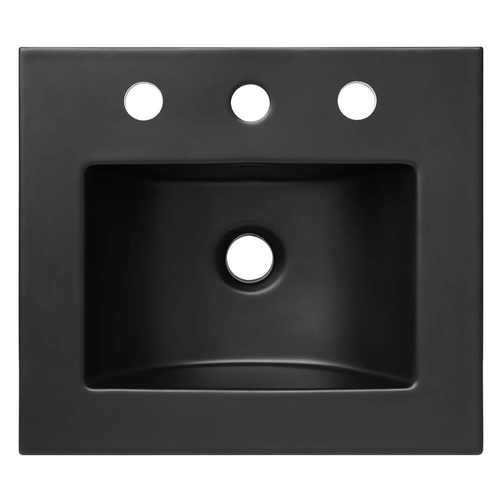 EEI-5068-BLK Cayman 18" Bathroom Sink by Modway