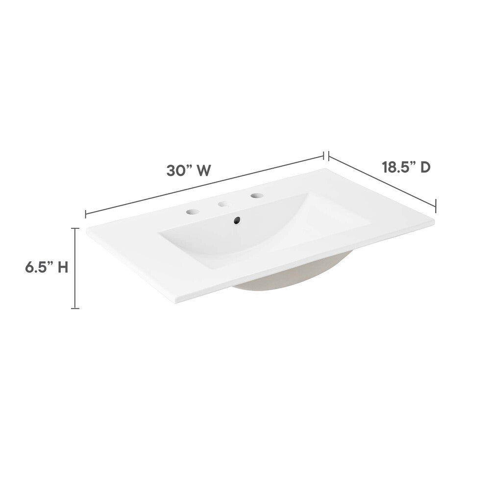 EEI-4837-WHI Cayman 30" Bathroom Sink by Modway