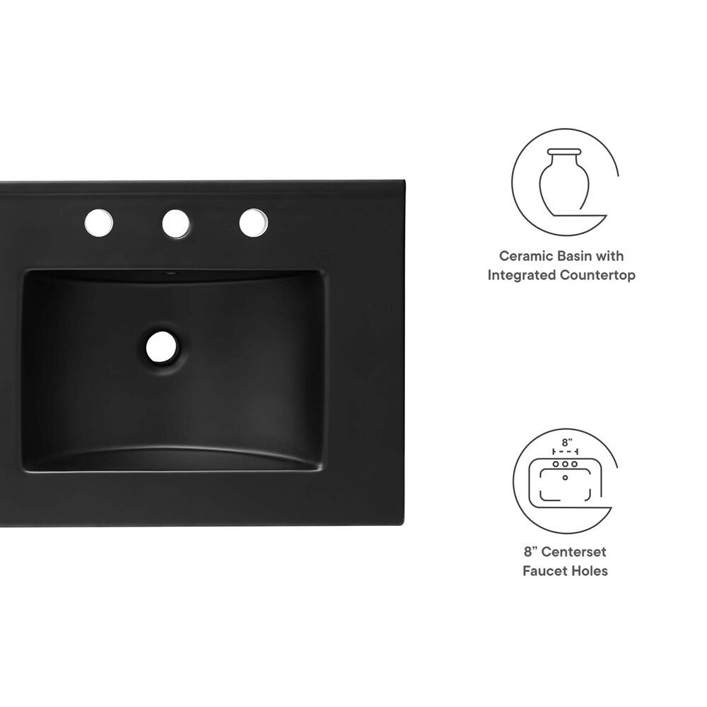 EEI-5073-BLK Cayman 48" Double Basin Bathroom Sink by Modway
