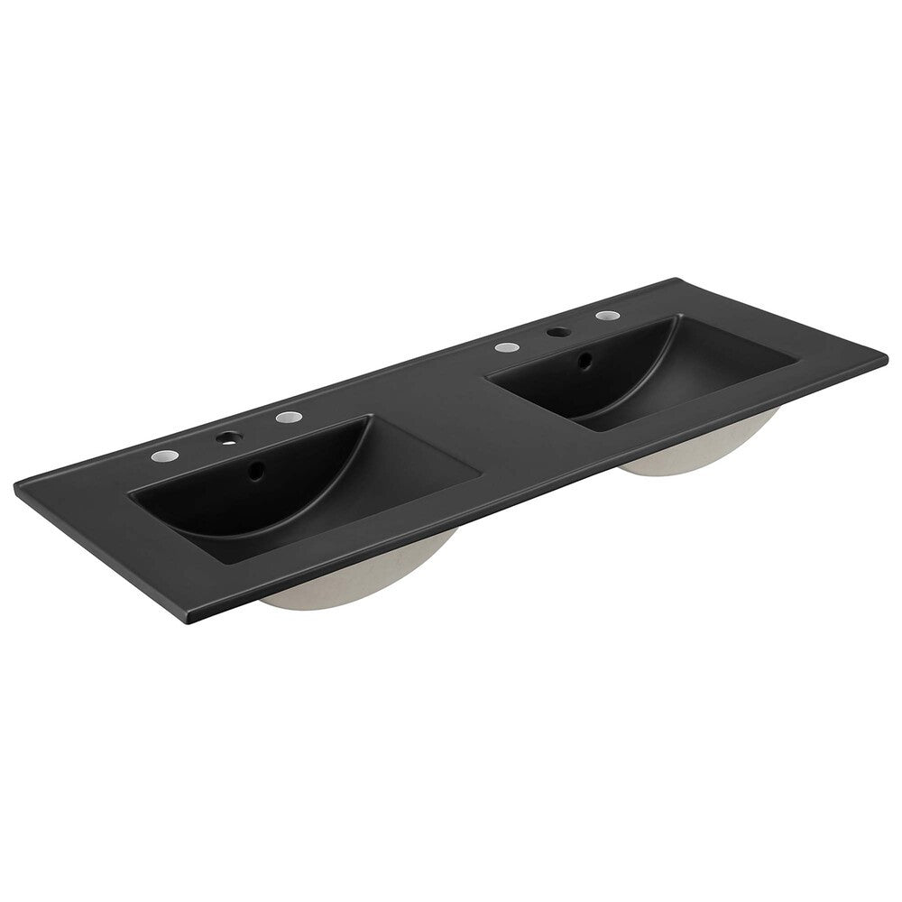 EEI-5073-BLK Cayman 48" Double Basin Bathroom Sink by Modway