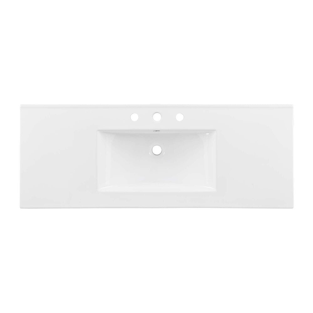 EEI-4375-WHI Cayman 48" Single Basin Bathroom Sink by Modway