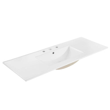 Modway EEI-4375-WHI Cayman 48" Single Basin Bathroom Sink White