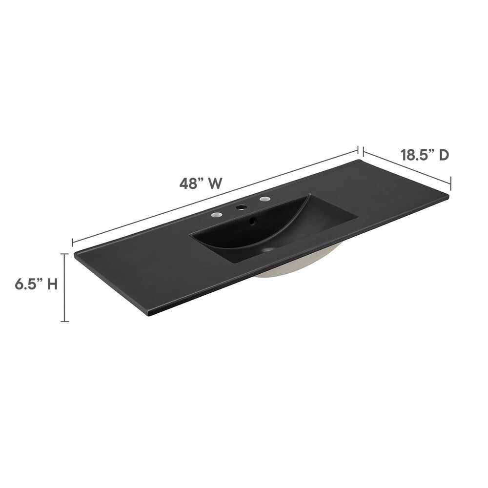 EEI-5072-BLK Cayman 48" Single Basin Bathroom Sink by Modway