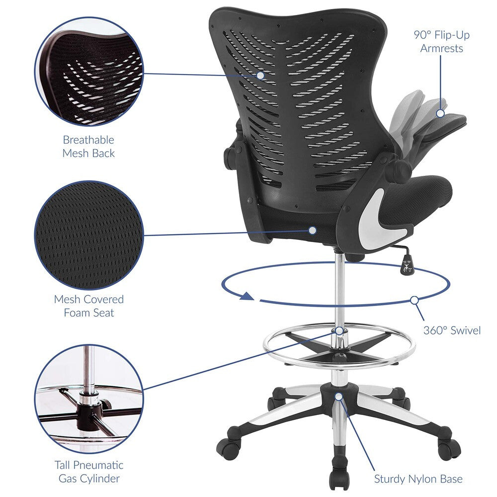 EEI-2286-BLK Charge Drafting Chair by Modway