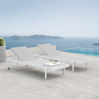 EEI-4204-WHI-GRY Charleston Outdoor Patio Aluminum Chaise Lounge Chair Set of 2 by Modway