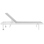 EEI-3610-WHI-GRY Charleston Outdoor Patio Chaise Lounge Chair by Modway