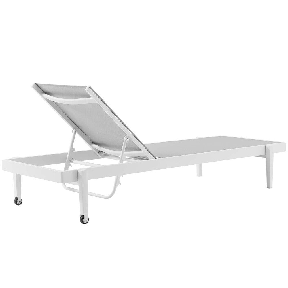 EEI-3610-WHI-GRY Charleston Outdoor Patio Chaise Lounge Chair by Modway
