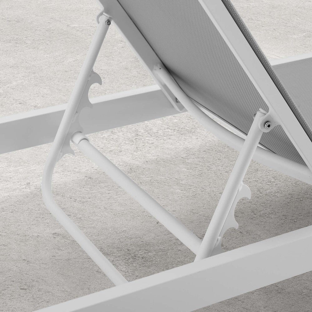 EEI-3610-WHI-GRY Charleston Outdoor Patio Chaise Lounge Chair by Modway