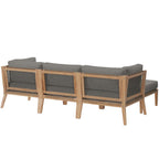 EEI-6121 Clearwater 4-Piece Outdoor Patio Teak Wood Sectional Sofa by Modway