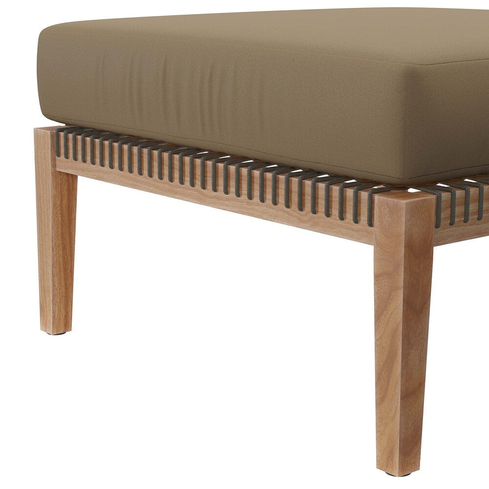 EEI-6121 Clearwater 4-Piece Outdoor Patio Teak Wood Sectional Sofa by Modway