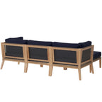 EEI-6121 Clearwater 4-Piece Outdoor Patio Teak Wood Sectional Sofa by Modway