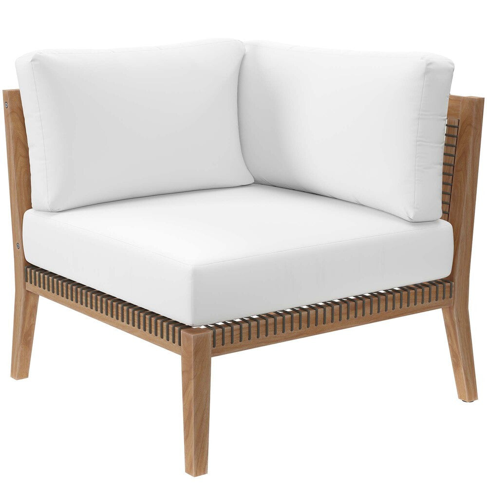 EEI-6121 Clearwater 4-Piece Outdoor Patio Teak Wood Sectional Sofa by Modway