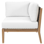 EEI-6121 Clearwater 4-Piece Outdoor Patio Teak Wood Sectional Sofa by Modway