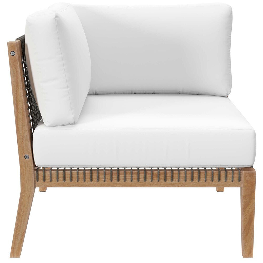 EEI-6121 Clearwater 4-Piece Outdoor Patio Teak Wood Sectional Sofa by Modway