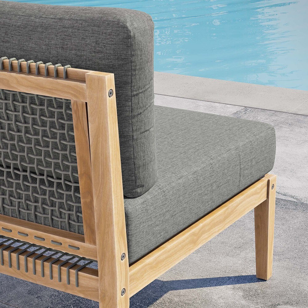 EEI-5856 Clearwater Outdoor Patio Teak Wood Armless Chair by Modway