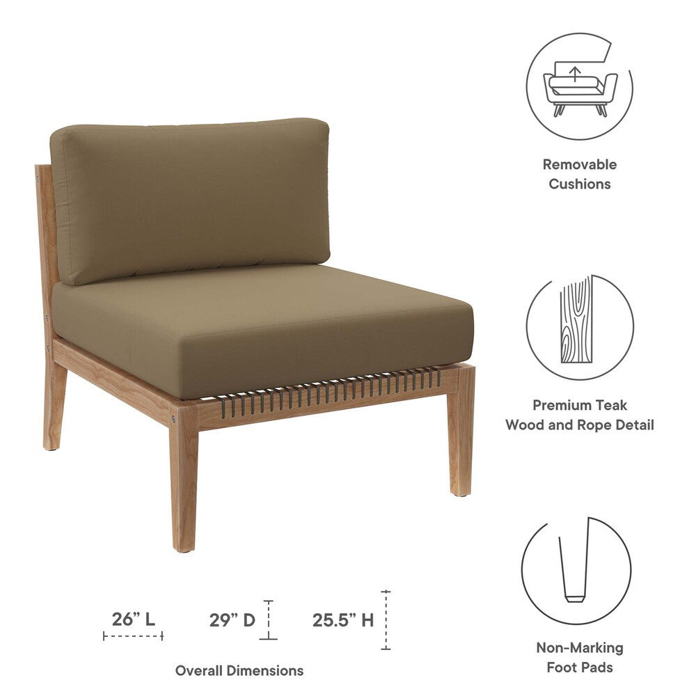 EEI-5856 Clearwater Outdoor Patio Teak Wood Armless Chair by Modway