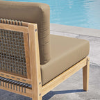 EEI-5856 Clearwater Outdoor Patio Teak Wood Armless Chair by Modway