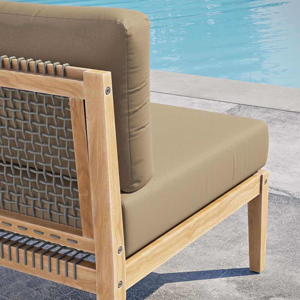 EEI-5856 Clearwater Outdoor Patio Teak Wood Armless Chair by Modway