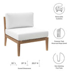 EEI-5856 Clearwater Outdoor Patio Teak Wood Armless Chair by Modway