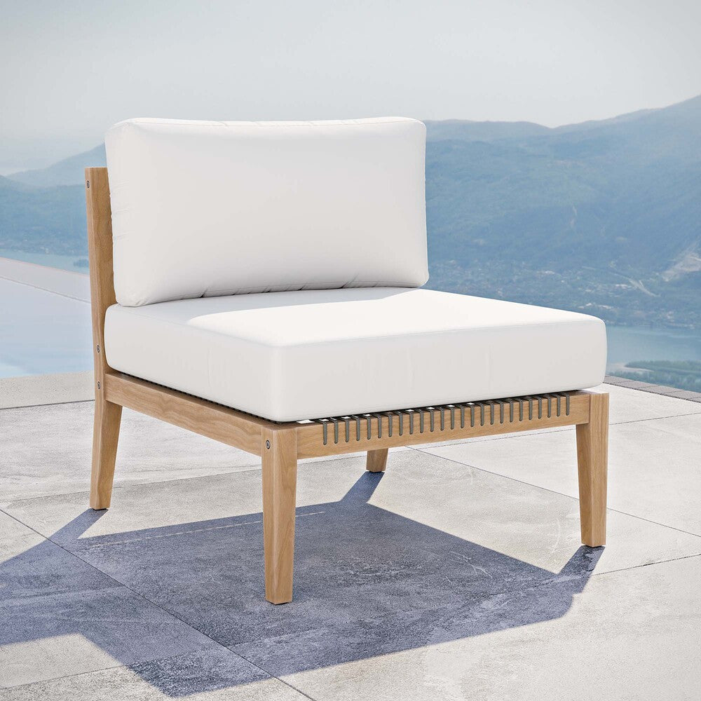 EEI-5856 Clearwater Outdoor Patio Teak Wood Armless Chair by Modway