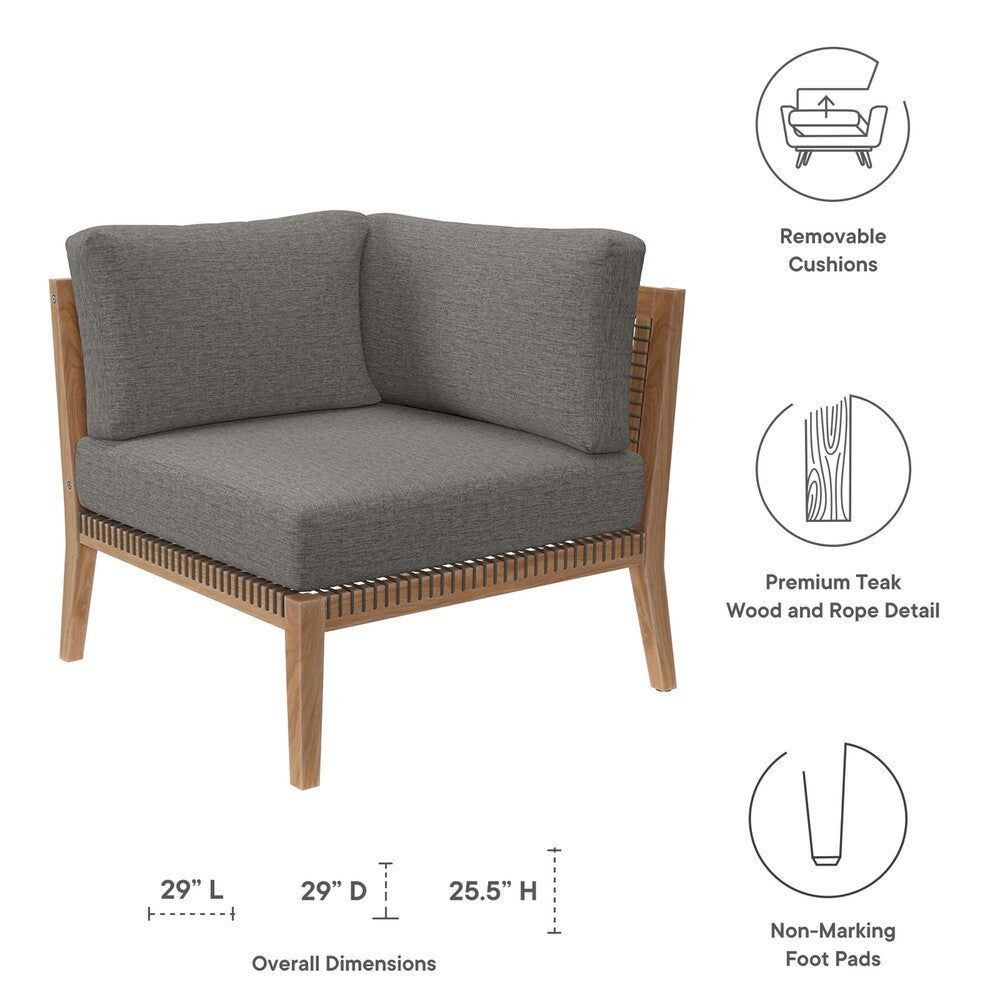 EEI-5855 Clearwater Outdoor Patio Teak Wood Corner Chair by Modway