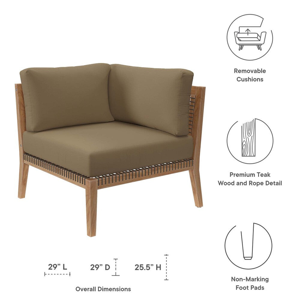 EEI-5855 Clearwater Outdoor Patio Teak Wood Corner Chair by Modway