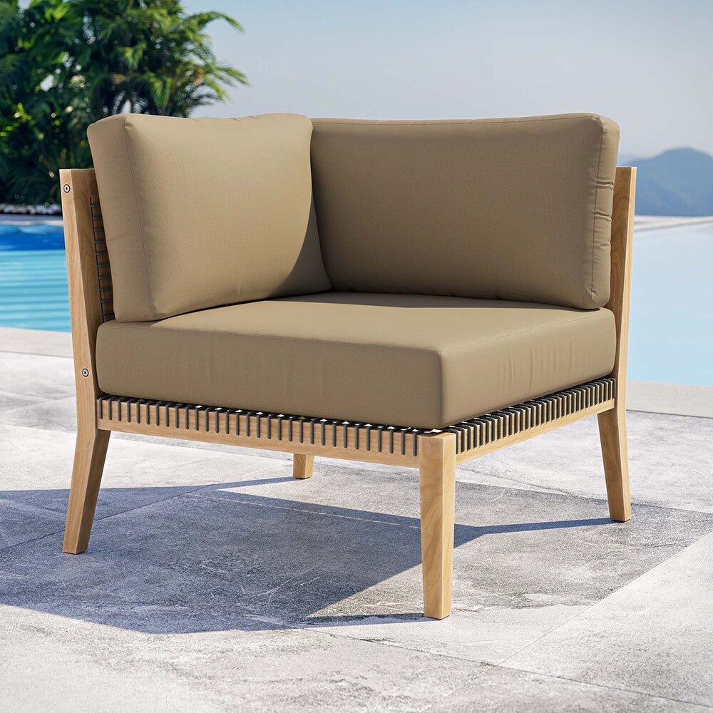 EEI-5855 Clearwater Outdoor Patio Teak Wood Corner Chair by Modway