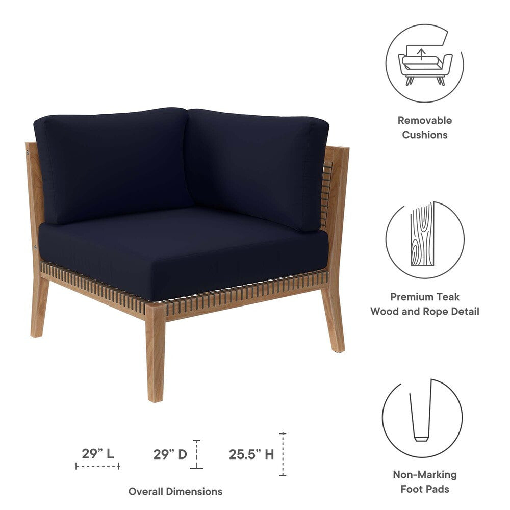 EEI-5855 Clearwater Outdoor Patio Teak Wood Corner Chair by Modway