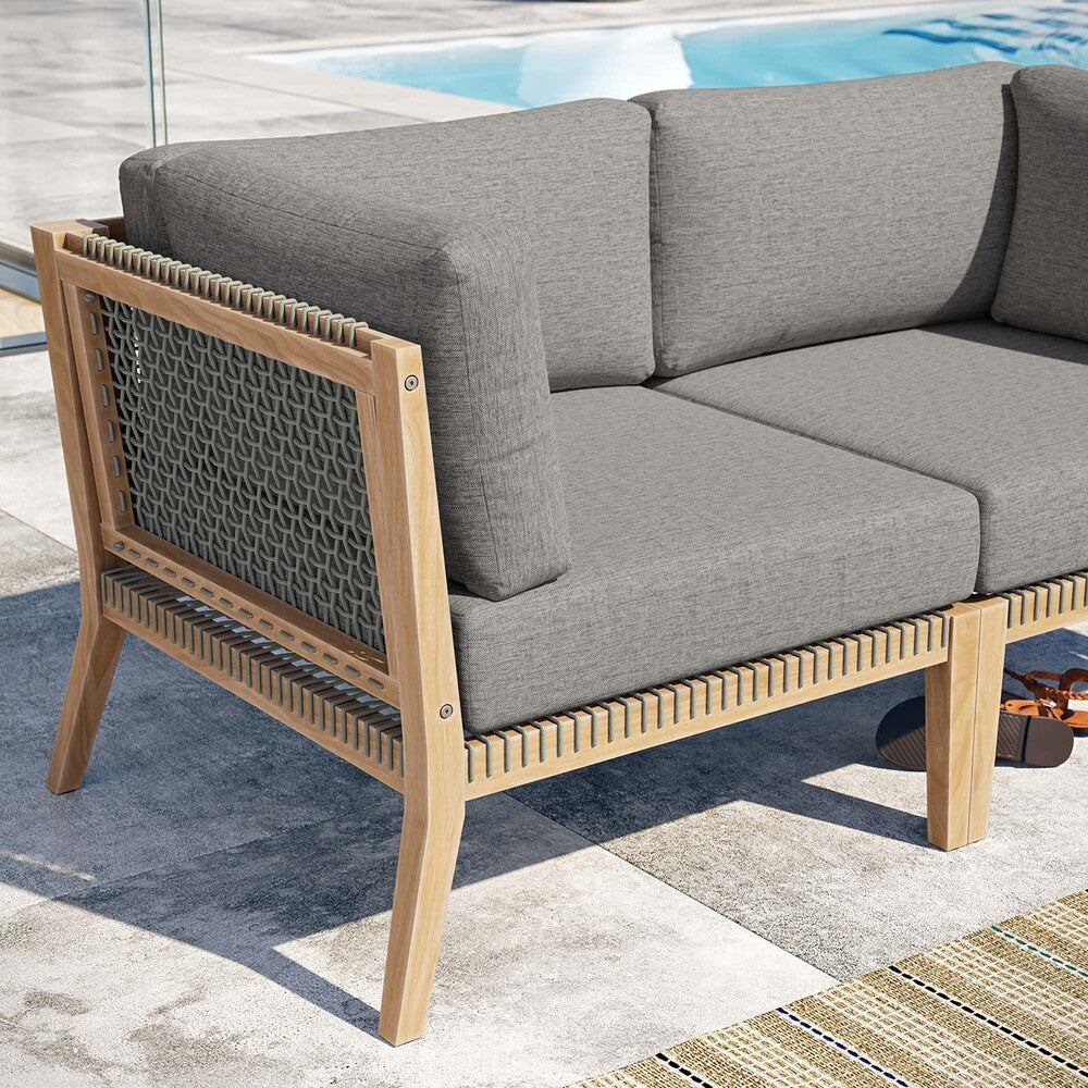 EEI-6119 Clearwater Outdoor Patio Teak Wood Loveseat by Modway