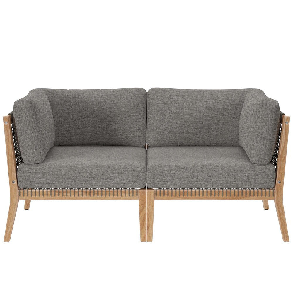 EEI-6119 Clearwater Outdoor Patio Teak Wood Loveseat by Modway