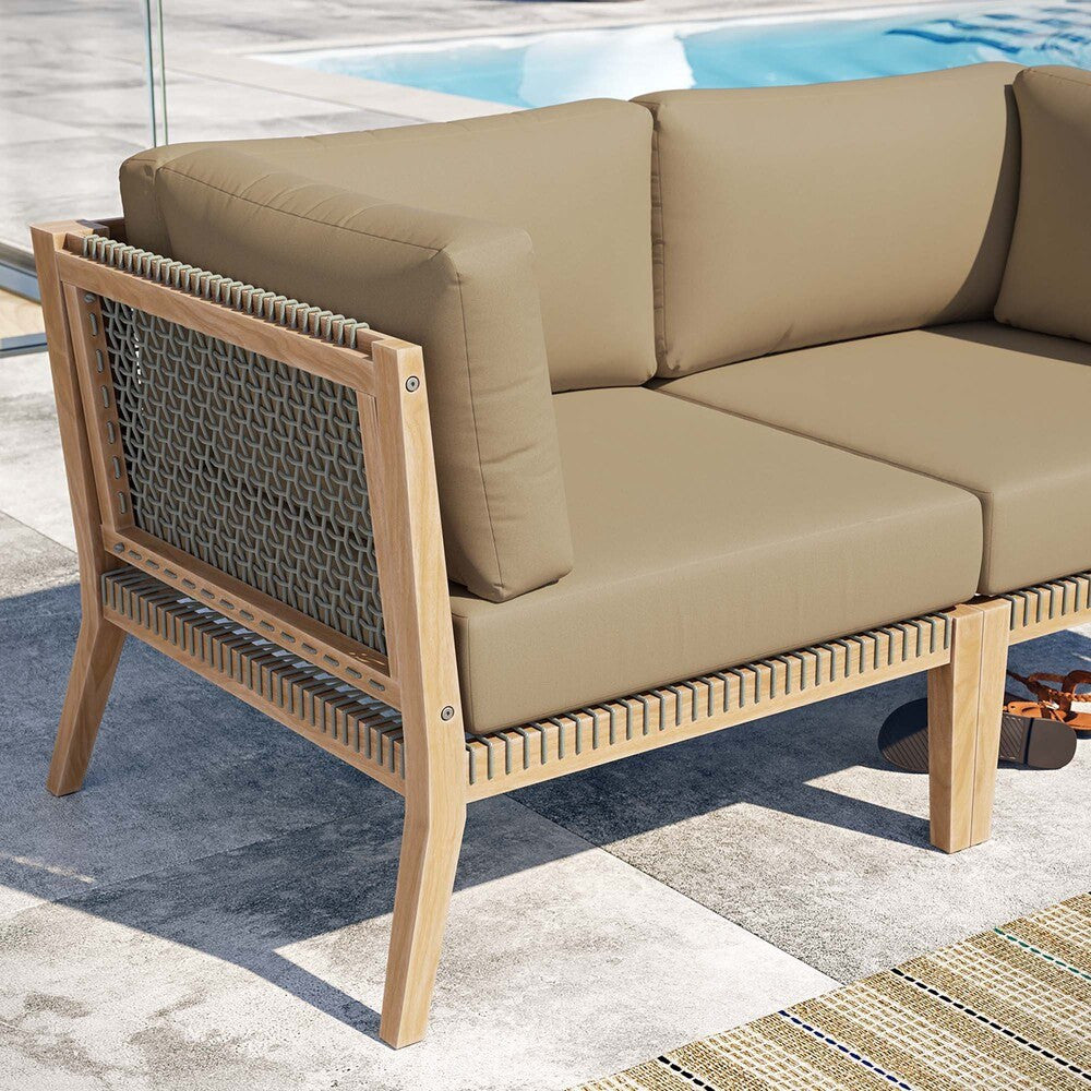 EEI-6119 Clearwater Outdoor Patio Teak Wood Loveseat by Modway