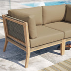 EEI-6119 Clearwater Outdoor Patio Teak Wood Loveseat by Modway