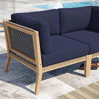 EEI-6119 Clearwater Outdoor Patio Teak Wood Loveseat by Modway