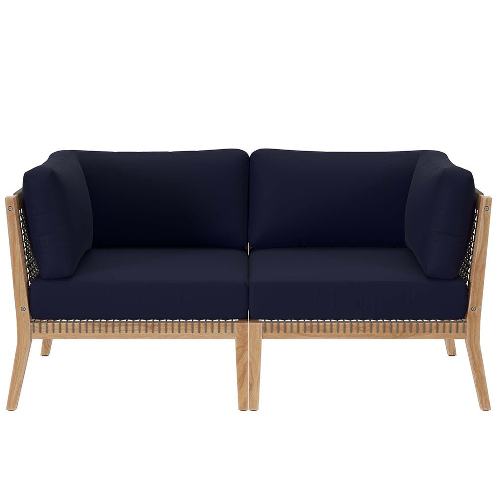 EEI-6119 Clearwater Outdoor Patio Teak Wood Loveseat by Modway