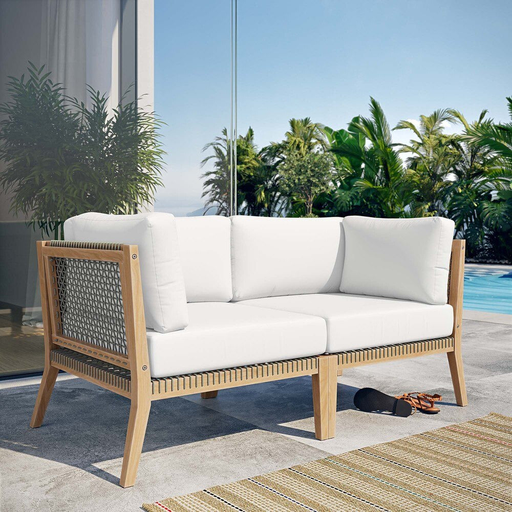 EEI-6119 Clearwater Outdoor Patio Teak Wood Loveseat by Modway