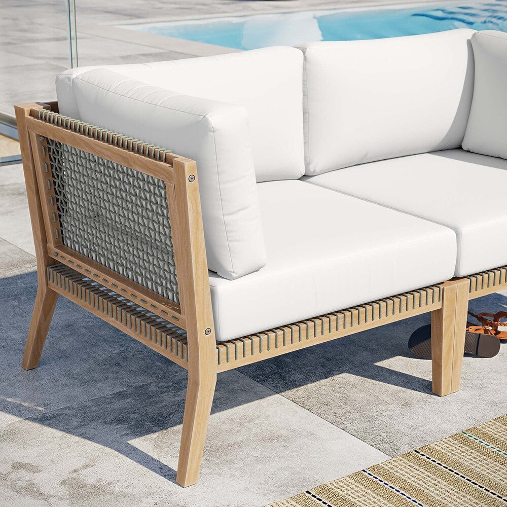 EEI-6119 Clearwater Outdoor Patio Teak Wood Loveseat by Modway