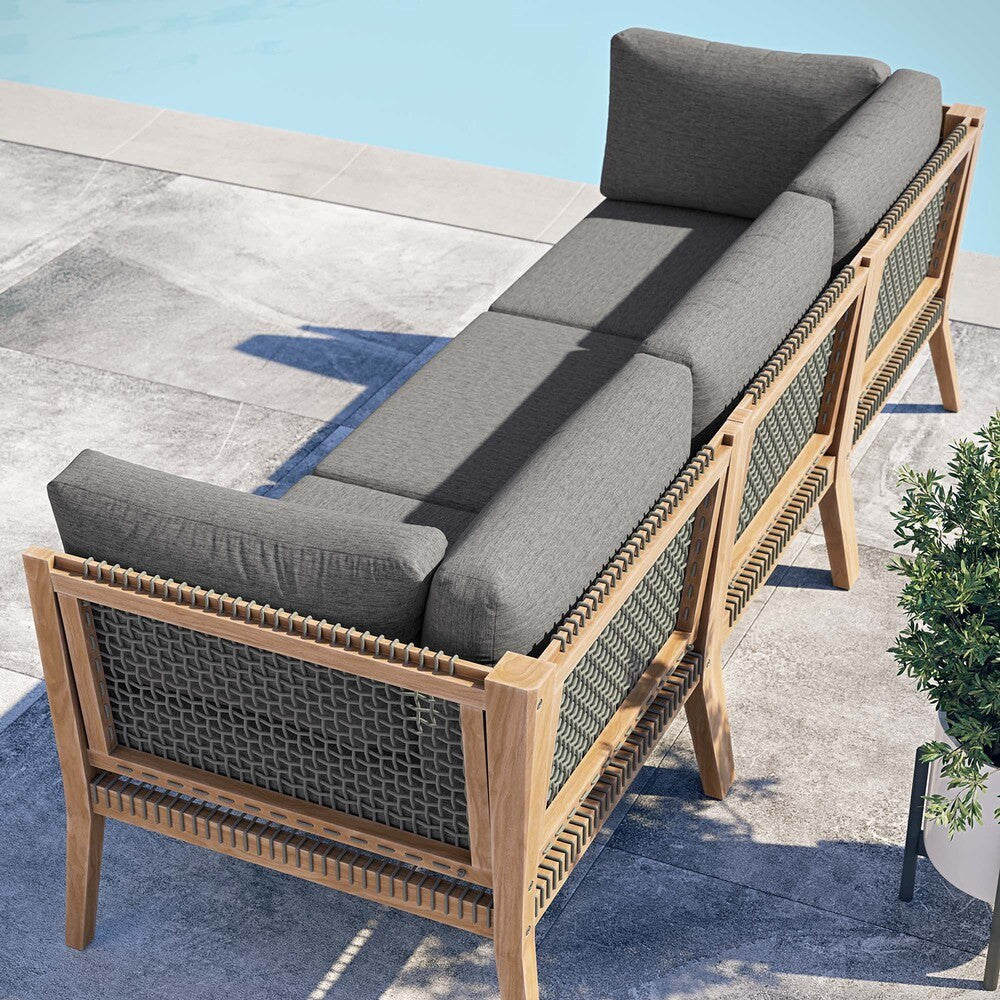 EEI-6120 Clearwater Outdoor Patio Teak Wood Sofa by Modway