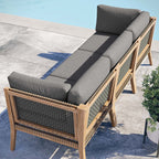 EEI-6120 Clearwater Outdoor Patio Teak Wood Sofa by Modway