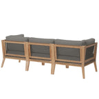 EEI-6120 Clearwater Outdoor Patio Teak Wood Sofa by Modway