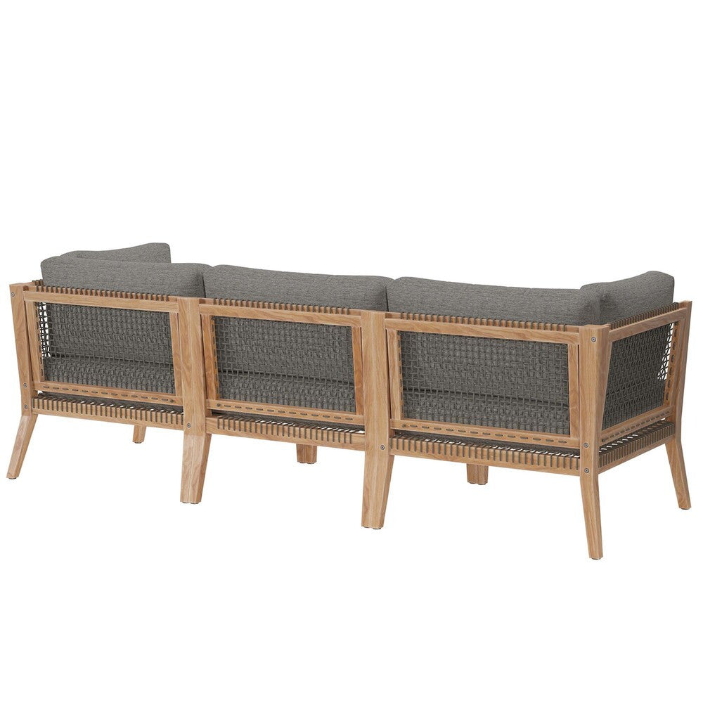 EEI-6120 Clearwater Outdoor Patio Teak Wood Sofa by Modway