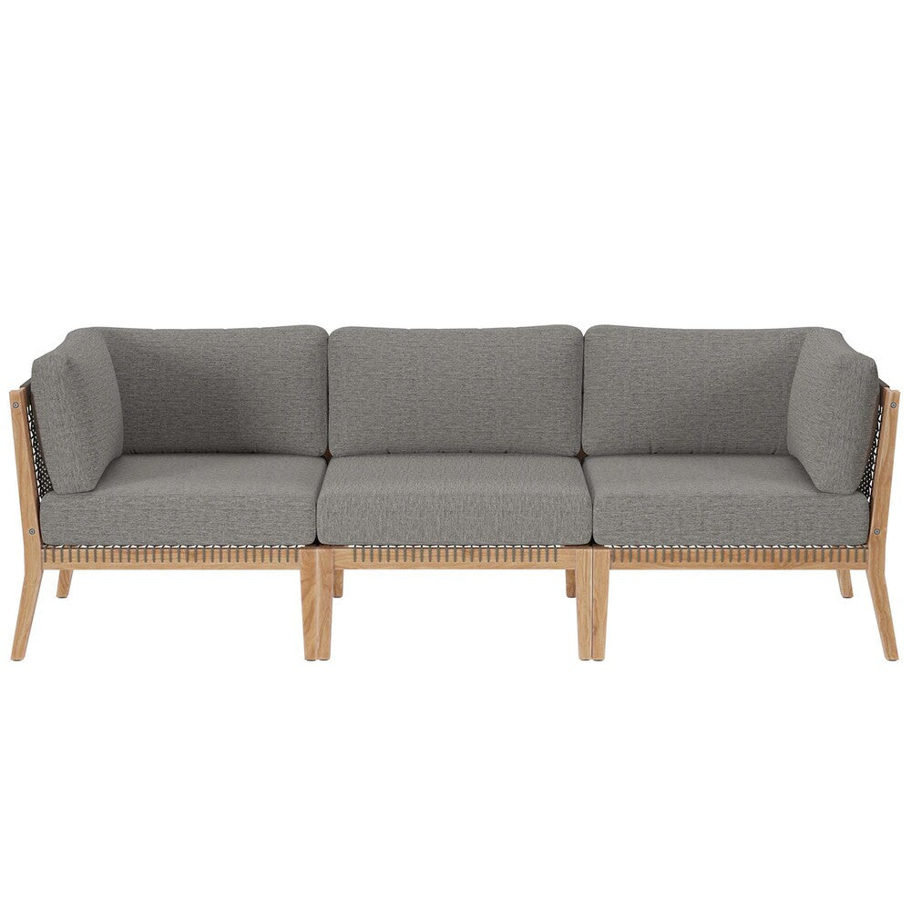 EEI-6120 Clearwater Outdoor Patio Teak Wood Sofa by Modway